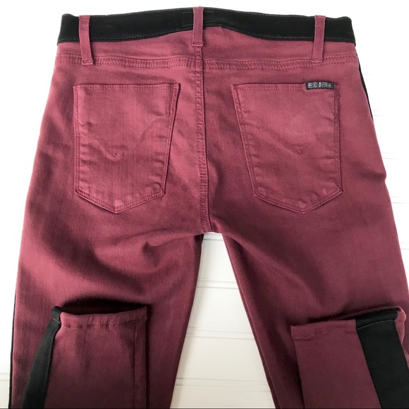 Hudson LeeLoo Super Skinny Tuxedo Pants Maroon, 24 - Picture 6 of 8